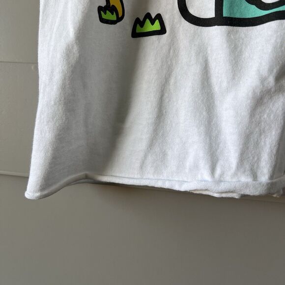 Sanrio Hello Kitty Graphic T-shirt Women Small White Short Sleeve Crop Raw Hem - Picture 2 of 9